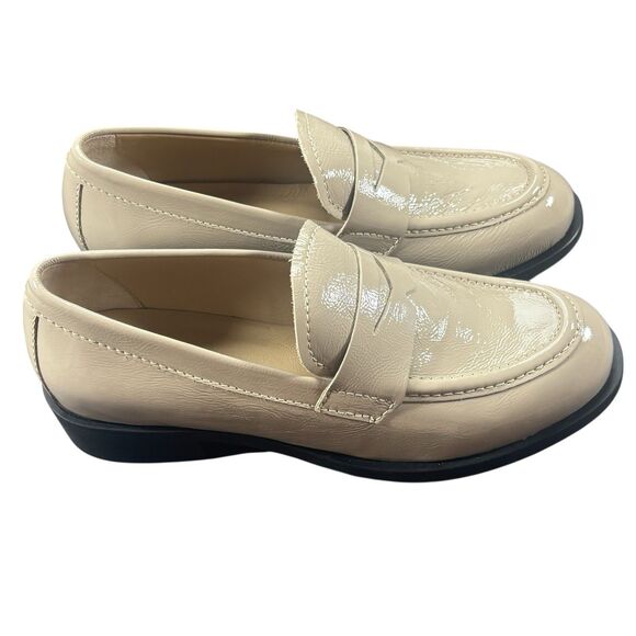 LA CANADIENNE Dominic Loafers Womens Size 8 Beige Leather Slip On Shoe Rare - Picture 1 of 16
